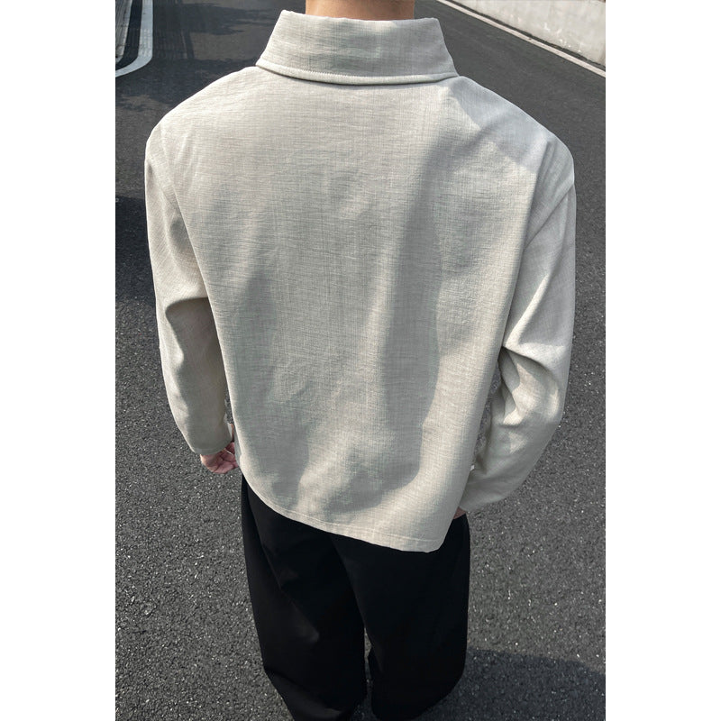 Herren Casual Polo-Pullover mit Stehkragen Echo Archive
