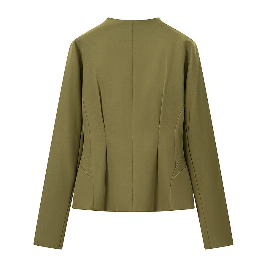Damen nan taillierter Kurzblazer mit Stehkragen, Cut-Out-Front und verdeckten Ziernähten Echo Archiv