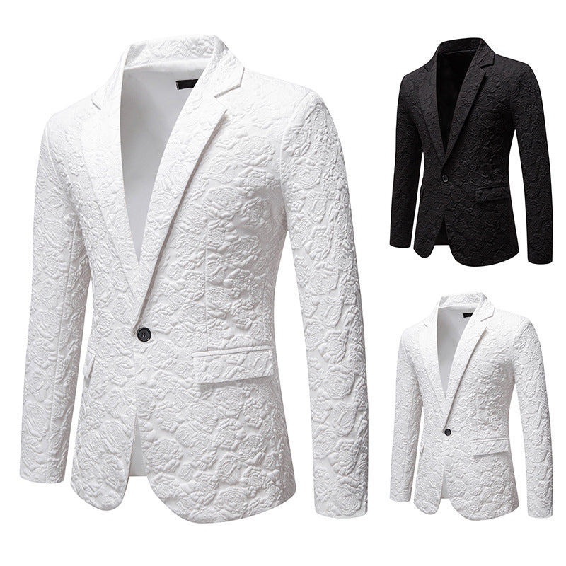 Herren nan strukturiertes Business-Sakko mit floraler Jacquardstruktur und Slim-Fit Echo Archiv