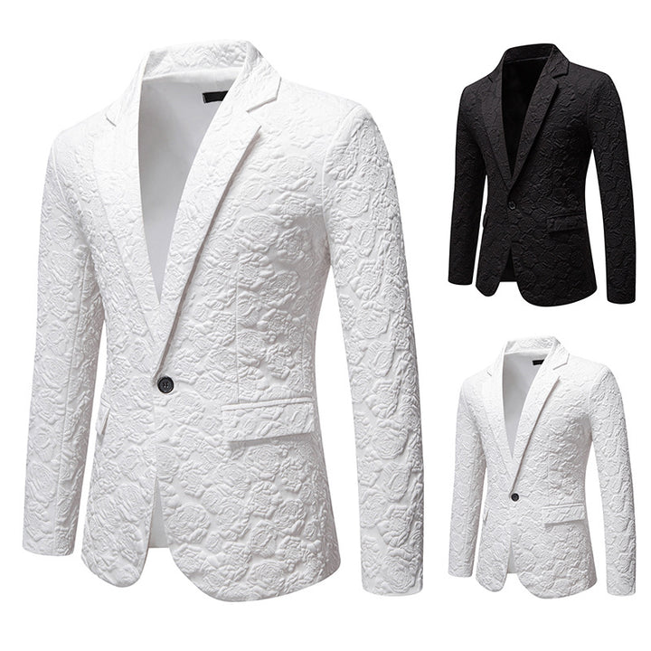 Herren nan strukturiertes Business-Sakko mit floraler Jacquardstruktur und Slim-Fit Echo Archiv