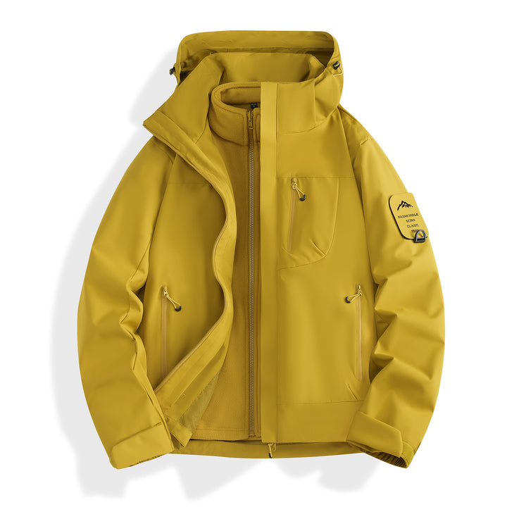 Damen zweilagige Softshell-Parka mit herausnehmbarem Fleecefutter und wasserdichten Reißverschlüssen Echoarchiv