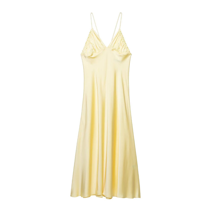 Damen Slipdress mit verführerischem V-Ausschnitt und feinen Rüschendetails Echo Archiv