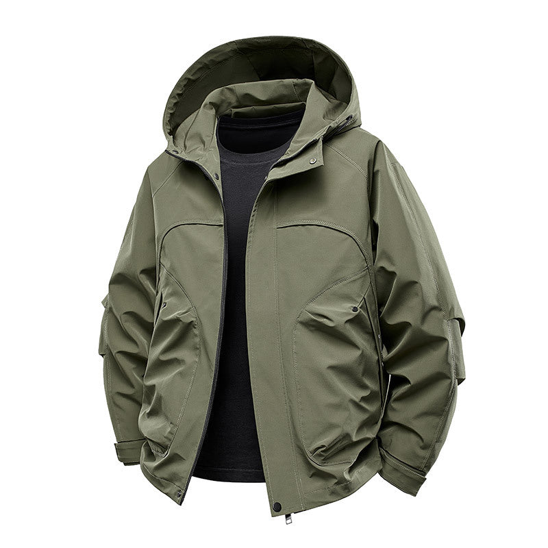 Herren technische Softshell-Utilityjacke mit Kapuze wasserabweisend und Multifunktionstaschen Echo Archiv