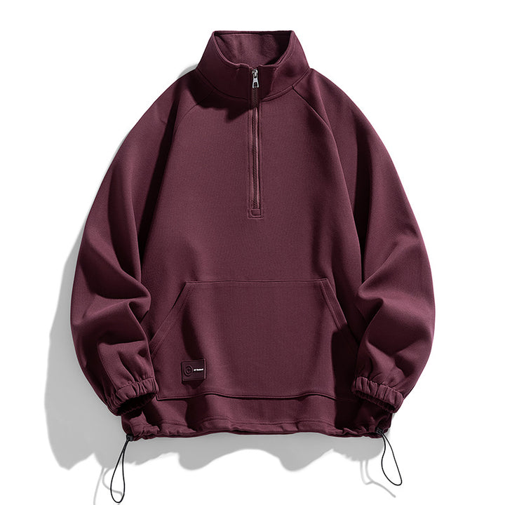 Herren langärmeliger Pullover mit kurzer Reißverschlussöffnung Echoarchiv