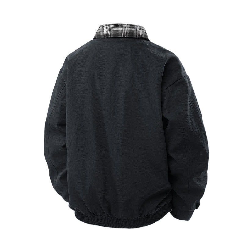 Herren Lässige Overshirt-Jacke mit kariertem Innenfutter und verdecktem Reißverschluss Echo Archiv