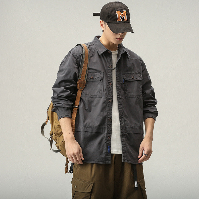 Herren lässige Utility-Jacke mit praktischen Taschen Echoarchiv