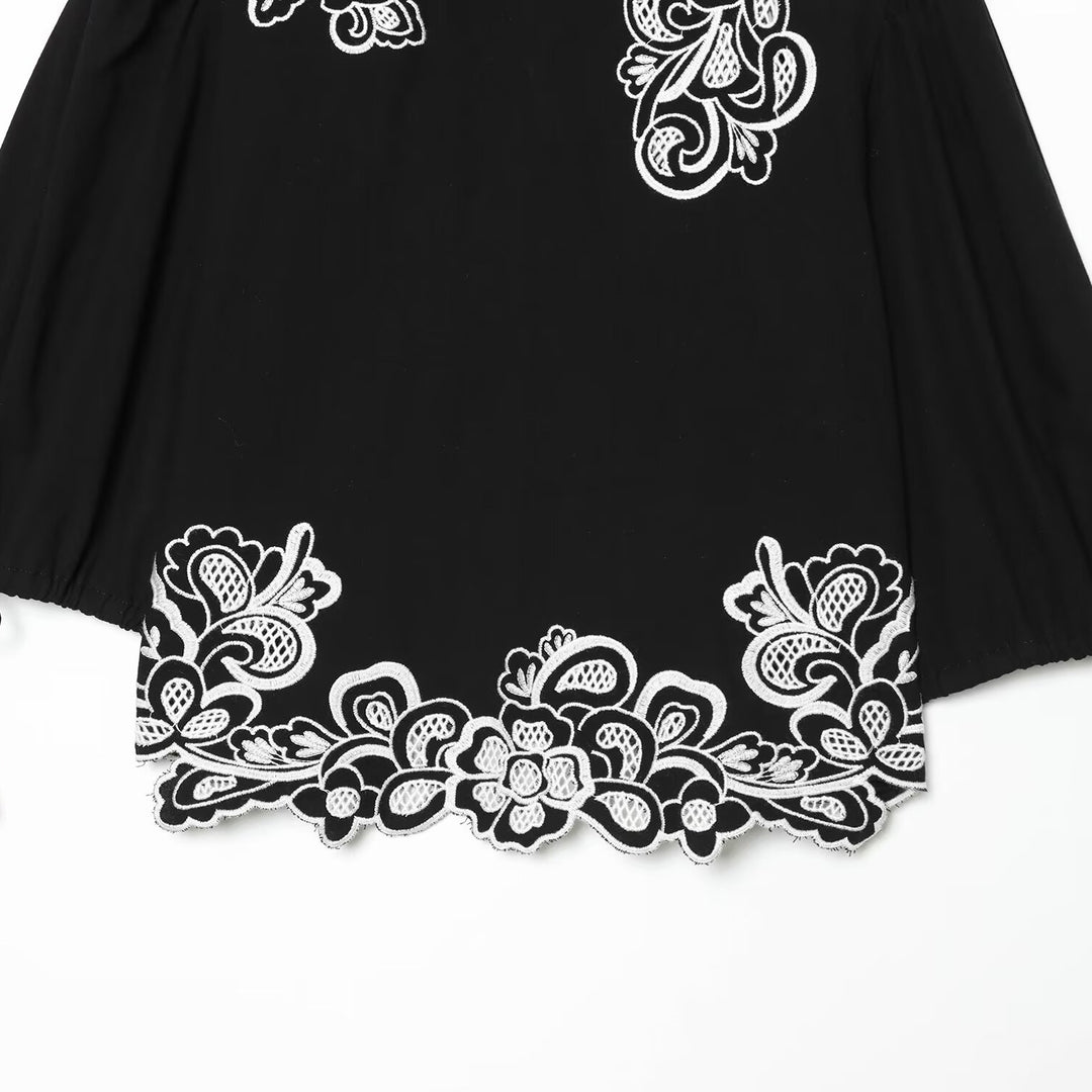 Damenbluse mit floraler Spitze und Volantärmeln Echo Archiv