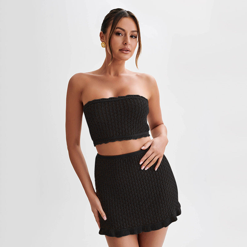 Damen elegantes Häkelkleid mit tiefem Ausschnitt Echo Archiv