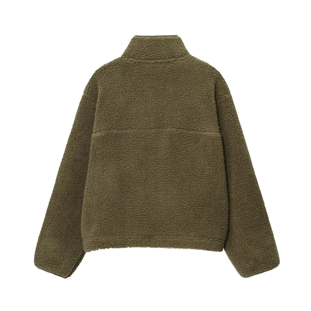 Damen nan kuscheliger Teddy-Fleece Half-Zip Pullover mit Känguru-Tasche Echo Archiv