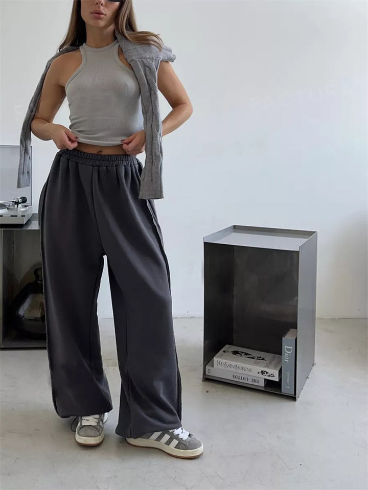 Damen nan weite Lounge-Jogginghose mit elastischem Komfortbund und seitlichen Eingrifftaschen Echo Archiv