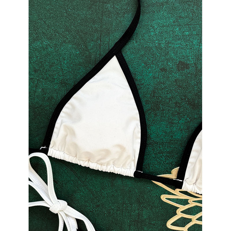 Damen Triangel-Bikini-Set mit verstellbaren Schnürdetails Echo Archiv