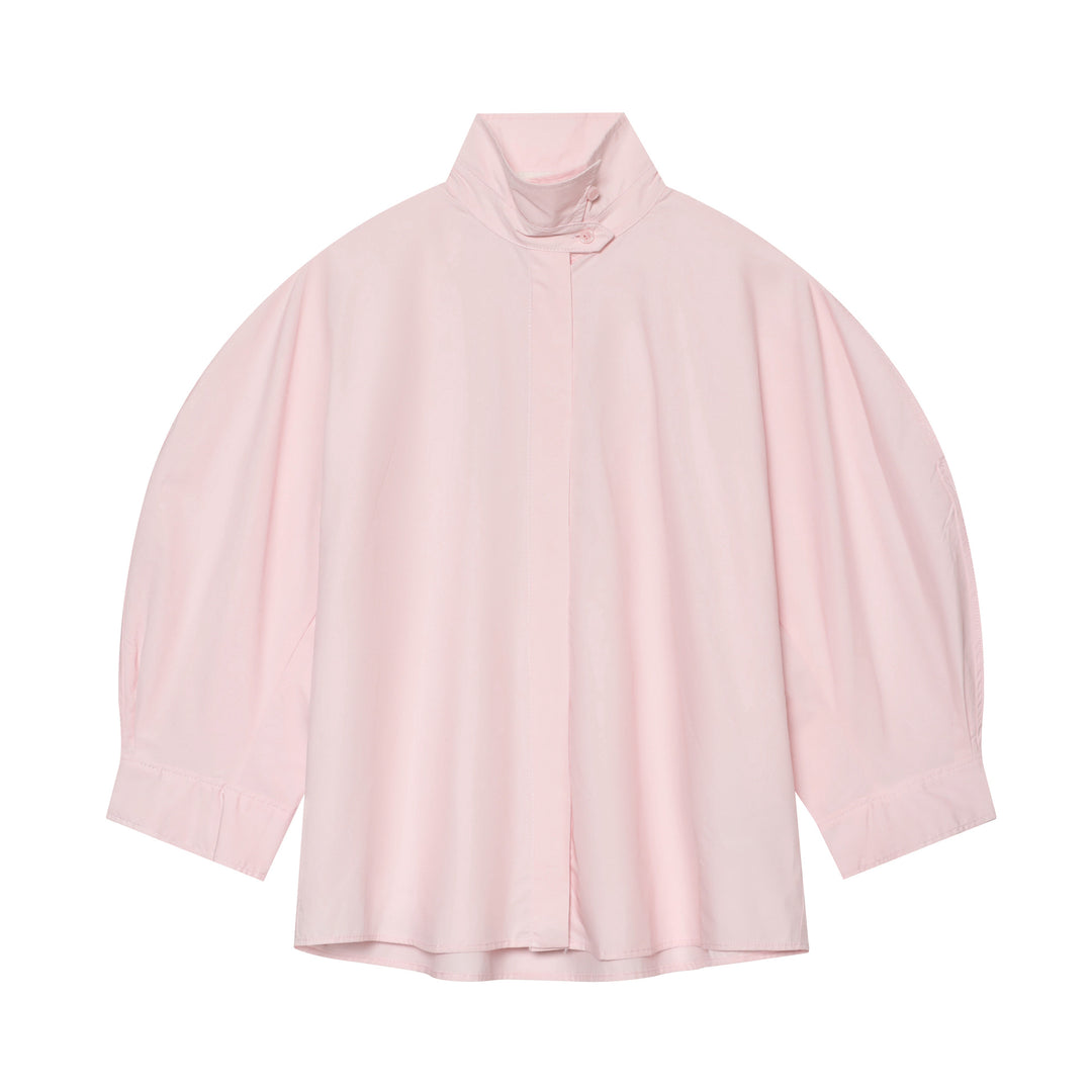Damen Oversize Regenponcho mit Stehkragen und verdeckter Knopfleiste – Célinea