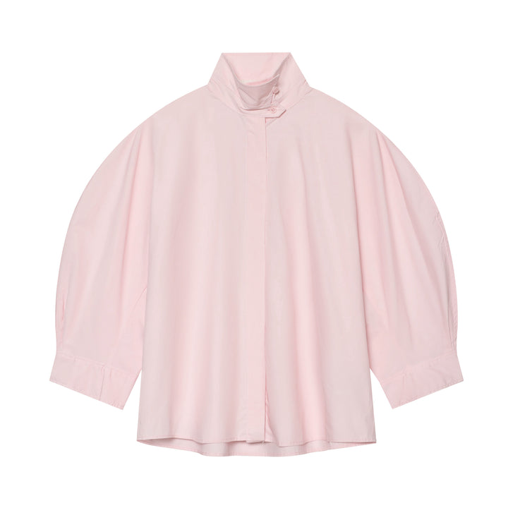 Damen Oversize Regenponcho mit Stehkragen und verdeckter Knopfleiste – Célinea