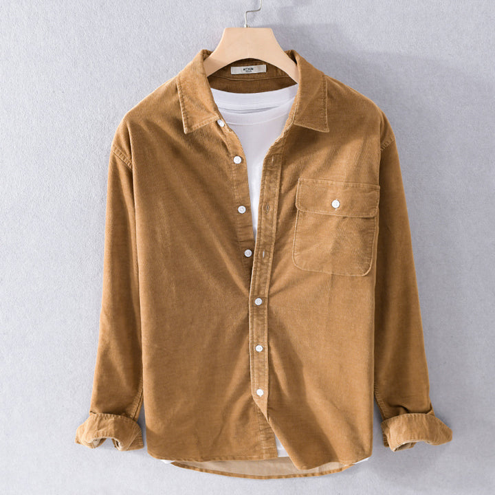 Herren Feine Cord‑Hemdjacke mit Pattentasche und legerem Schnitt Echoarchiv