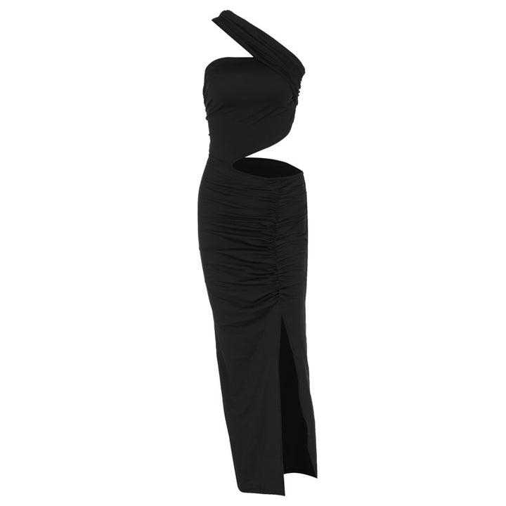 Damen Asymmetrisches Maxikleid mit Cut-Out-Details und raffinierten Rüschendetails Echo Archiv