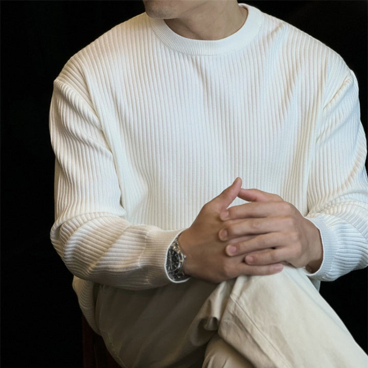 Herren Moderate Rippstrickpullover Echo Archiv