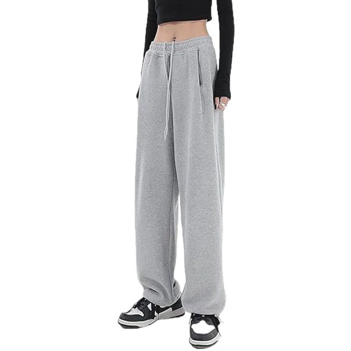 Damen nan lockerfallende Palazzohose aus Sweat mit hochgeschnittenem Komfortbund, Tunnelzug und seitlichen Eingrifftaschen Echo Archiv