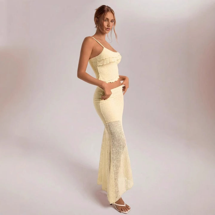 Damen Spitzen Set mit Rüschendetails Echo Archiv