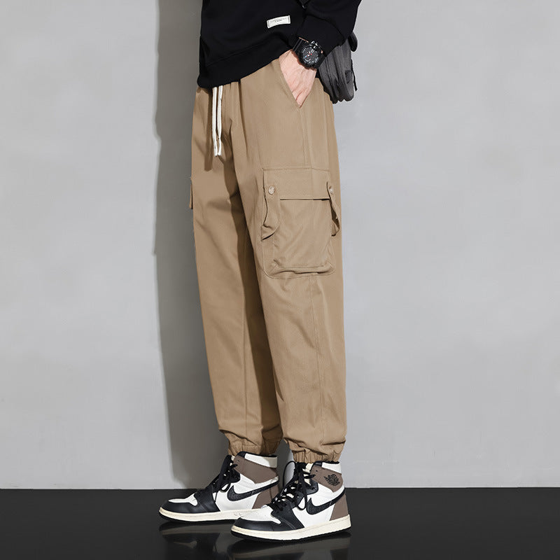 Herren Cargo‑Jogginghose mit Multifach‑Taschen, Kordelzug und elastischem Beinabschluss – Bravaro
