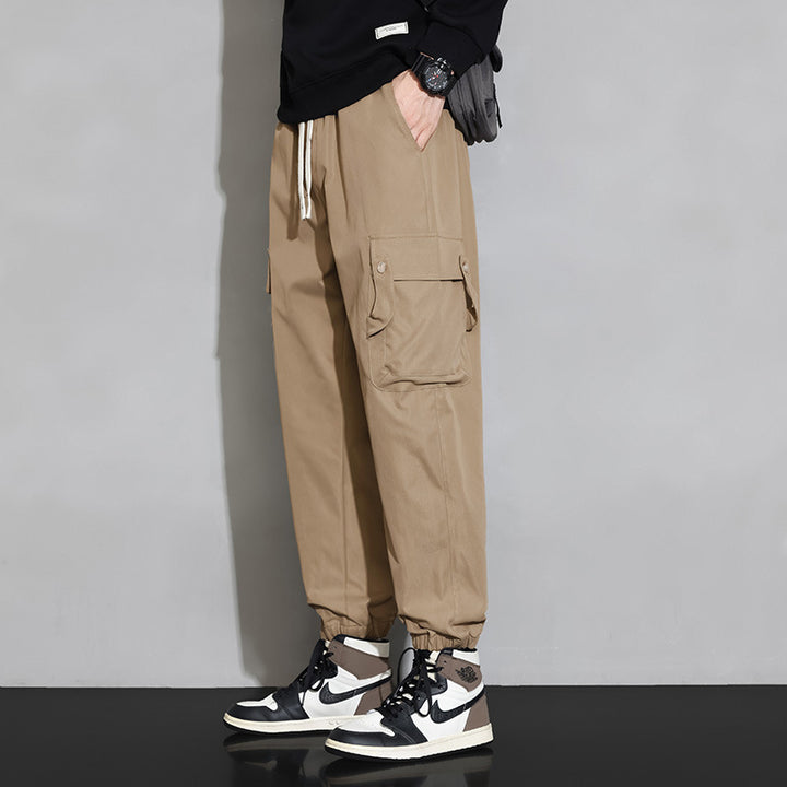 Herren Cargo‑Jogginghose mit Multifach‑Taschen, Kordelzug und elastischem Beinabschluss – Bravaro
