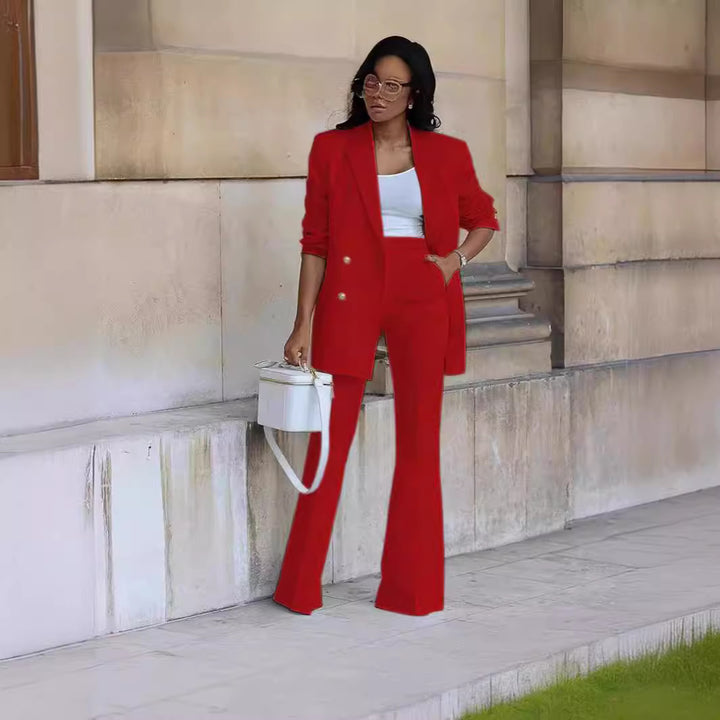 Damen Zweiteiliges Tailoring-Set mit Oversized-Blazer und High‑Waist-Schlaghose – Valéne