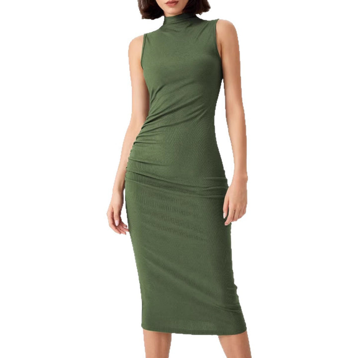 Damen elegantes Midi-Kleid mit figurbetontem Schnitt und hohem Kragen Echo Archiv