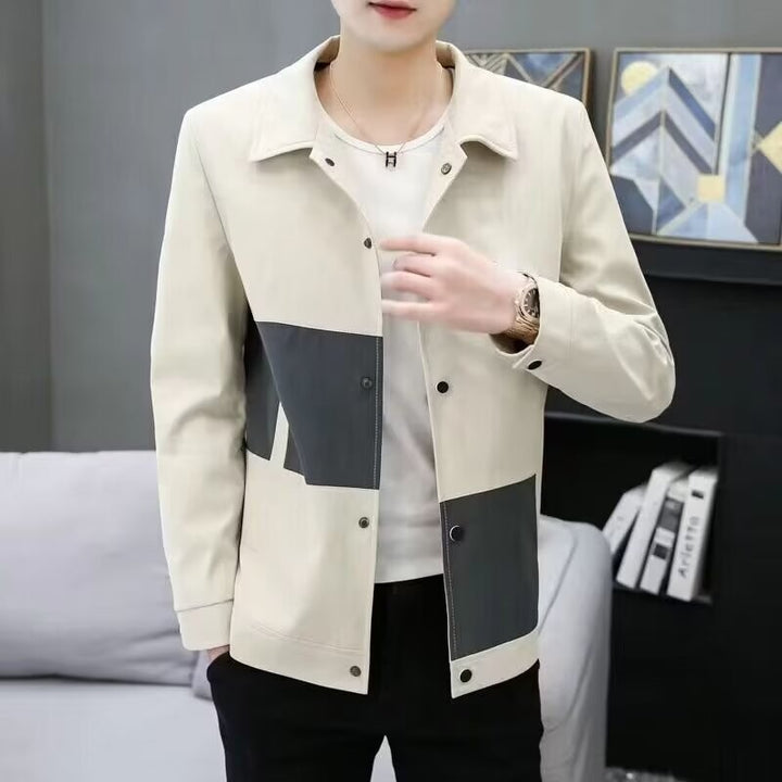 Herren modische Übergangsjacke mit kreativen Farbblock-Design Echoarchiv