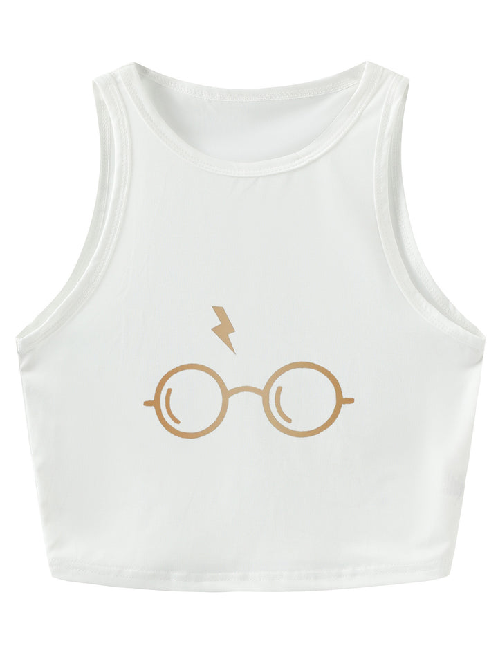 Damen Crop-Top mit auffälligem Schriftzug und körpernahem Schnitt Echo Archiv