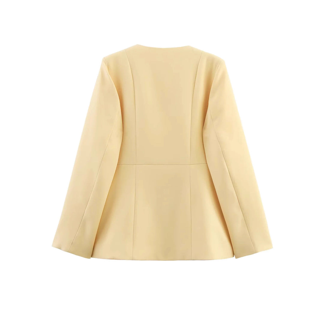 Damen nan taillierter Blazer mit Rundhalsausschnitt, verdeckter Knopfleiste, Pattentaschen und taillierter Kellerfalte Echo Archiv