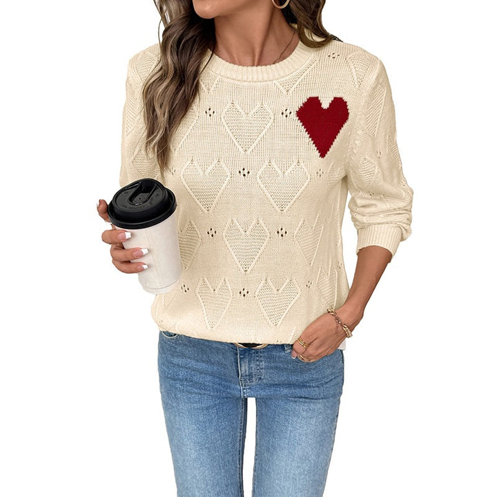 Damen Weihnachtlicher Strickpullover mit Herzmuster Echo Archiv