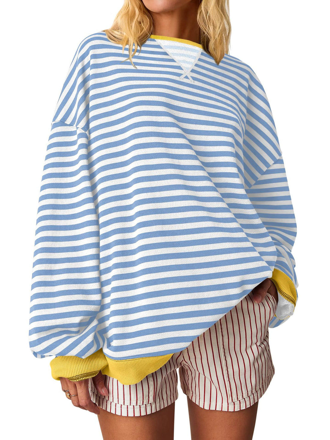 Damen Oversized gestreifter Sweatshirt – Mavelle