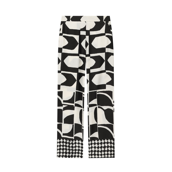 Damen Weite Palazzohose mit grafischem Allover‑Print und hoher Bundpassform Echo Archiv