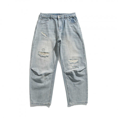 Unisex Weite Vintage-Jeans mit Distressed-Details und geradem Bein Echo Archiv