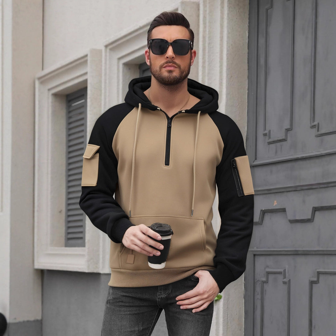 Herren Modischer Kapuzenpullover mit praktischen Reißverschluss-Details und sportlichem Schnitt Echoarchiv