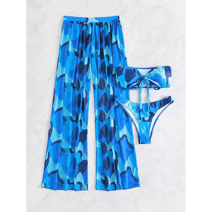 Damen Bikini-Set mit elegantem Wickelrock und modischem Muster Echo Archiv