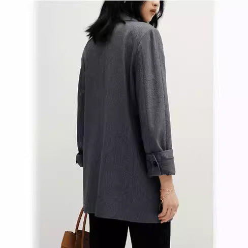 Damen Oversize-Longblazer mit Ein-Knopf‑Verschluss, gerader Silhouette und Leistentaschen Echo Archiv