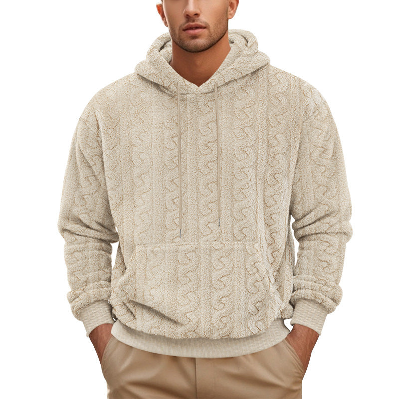 Herren kuscheliger Kapuzenpullover mit strukturiertem Design Echoarchiv
