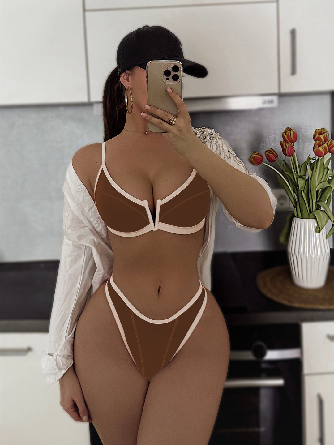 Damen Push-up Bikini mit stylischem V-Ausschnitt Echo Archiv
