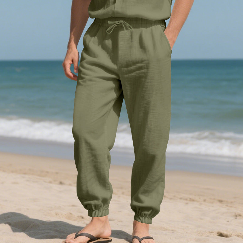 Herren luftige Strandhose mit elastischem Bund Echoarchiv