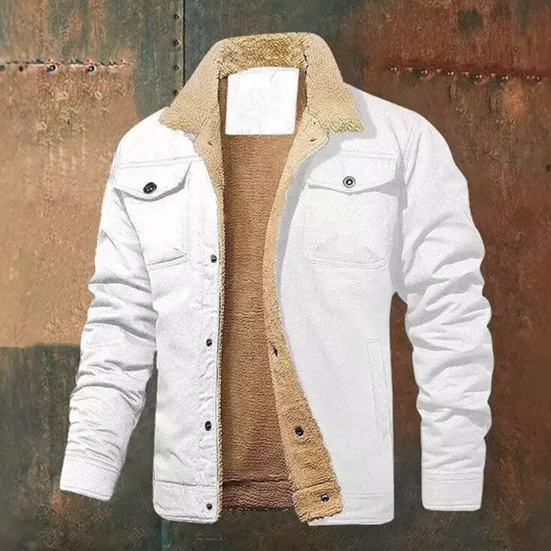 Herren Truckerjacke mit Teddyfutter und robuster Canvas-Außenlage Echoarchiv