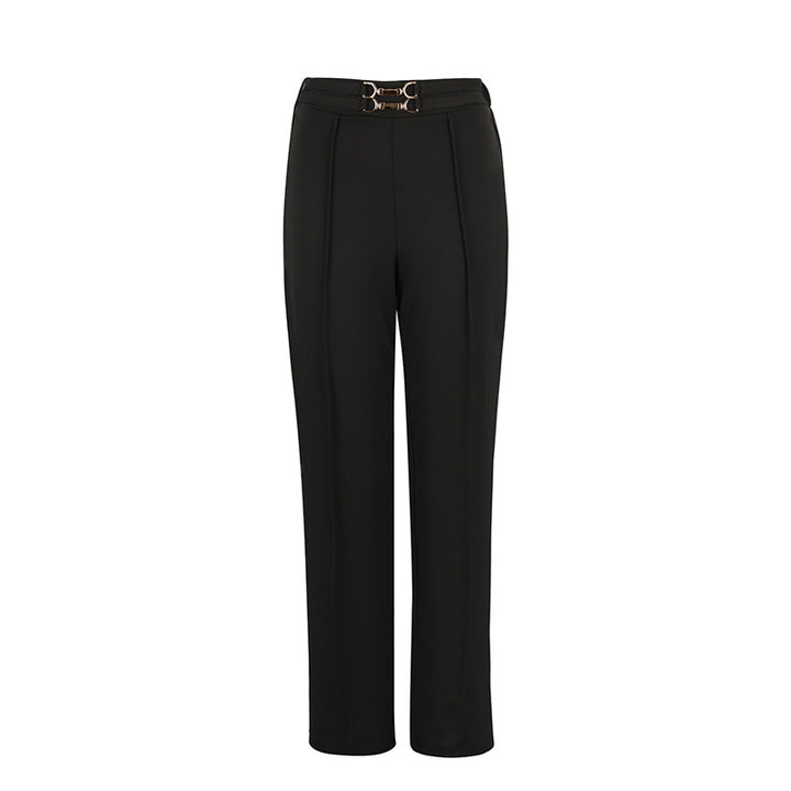 Damen Elegante High-Waist-Hose mit modischem Doppelschnallen-Detail Echo Archiv
