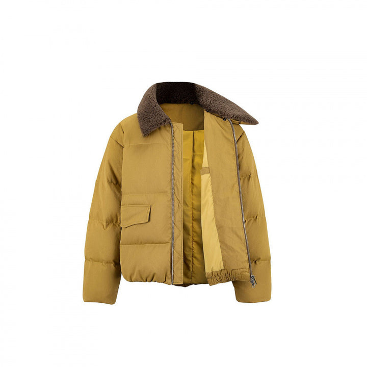 Damen Gekürzte wattierte Bomberjacke mit Teddykragen und aufgesetzten Klappentaschen Echo Archiv