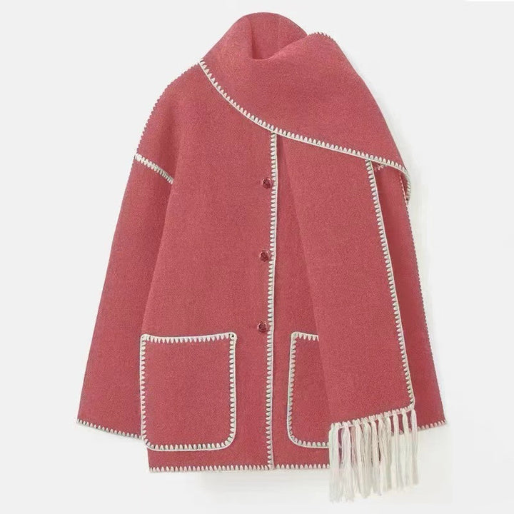 Damen Elegante und komfortable Wolle-Mantel Echo Archiv