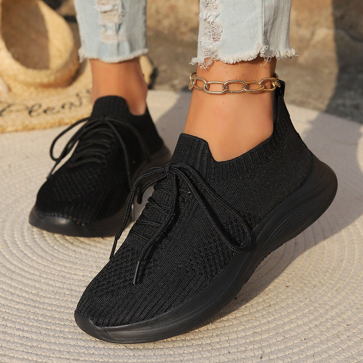 Damen Strick-Sneaker mit sockenähnlichem Schaft – Névara