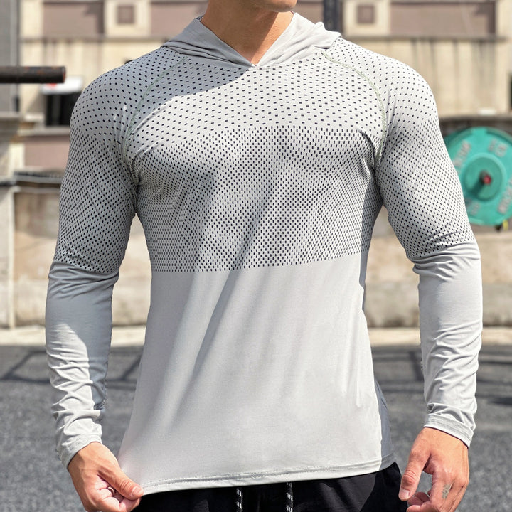 Herren Sportliches Langarmshirt mit atmungsaktivem Mesh-Einsatz Echoarchiv