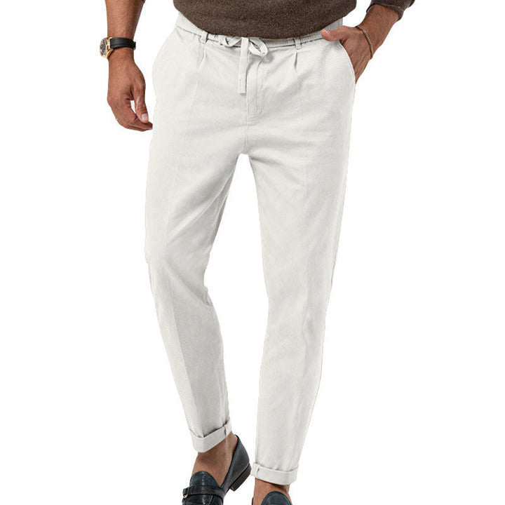 Herren Elegante Leinenhose mit elastischem Bund und praktischen Taschen Echoarchiv