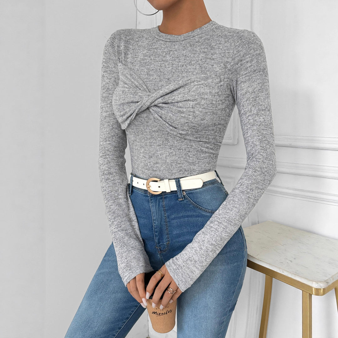 Damen Langarmshirt mit Knoten-Detail Echo Archiv
