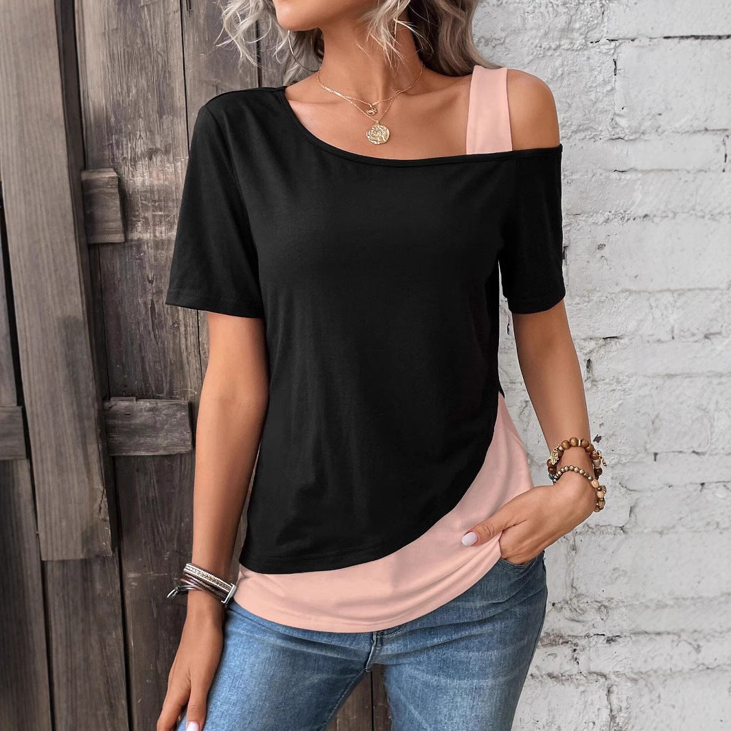 Damen Modisches T-Shirt mit asymmetrischem Design Echo Archiv