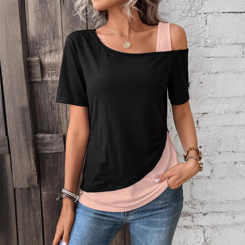 Damen Modisches T-Shirt mit asymmetrischem Design Echo Archiv