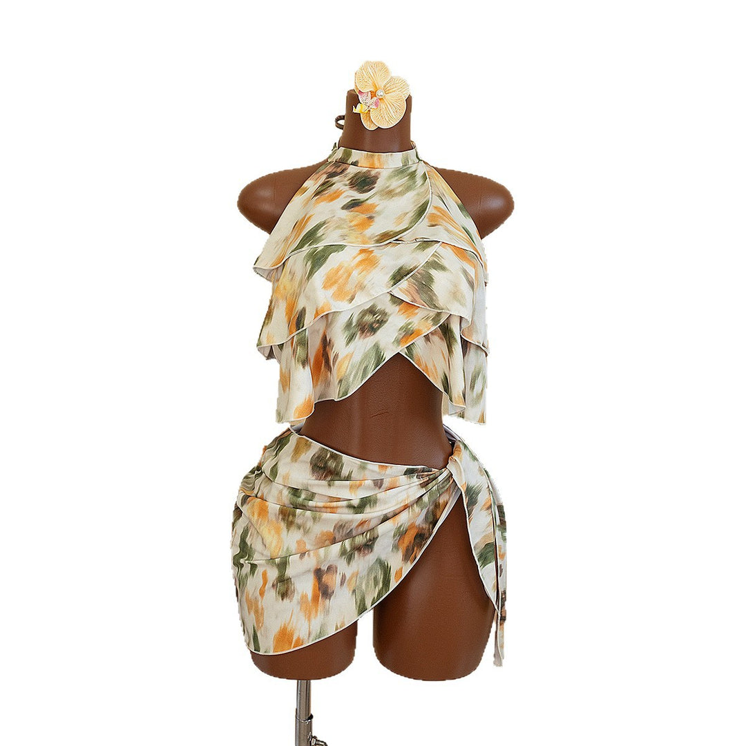 Damen Wickeltop mit asymmetrischem Schnitt Echo Archiv